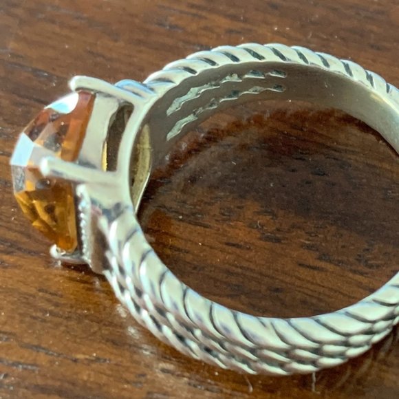 David Yurman Petite Wheaton Ring Citrine & Diamond - Picture 2 of 4